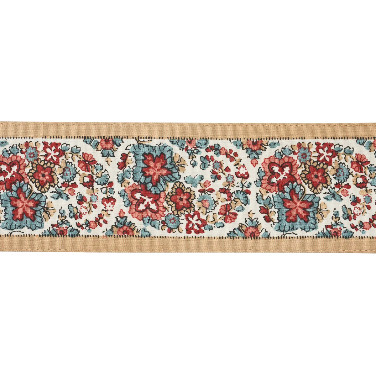 Schumacher Ines Paisley Trim in Rouge & Noir (84441)