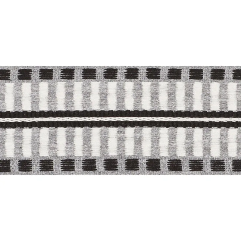 Schumacher Jacobsen Tape Indoor/Outdoor trim in Grey (73630)