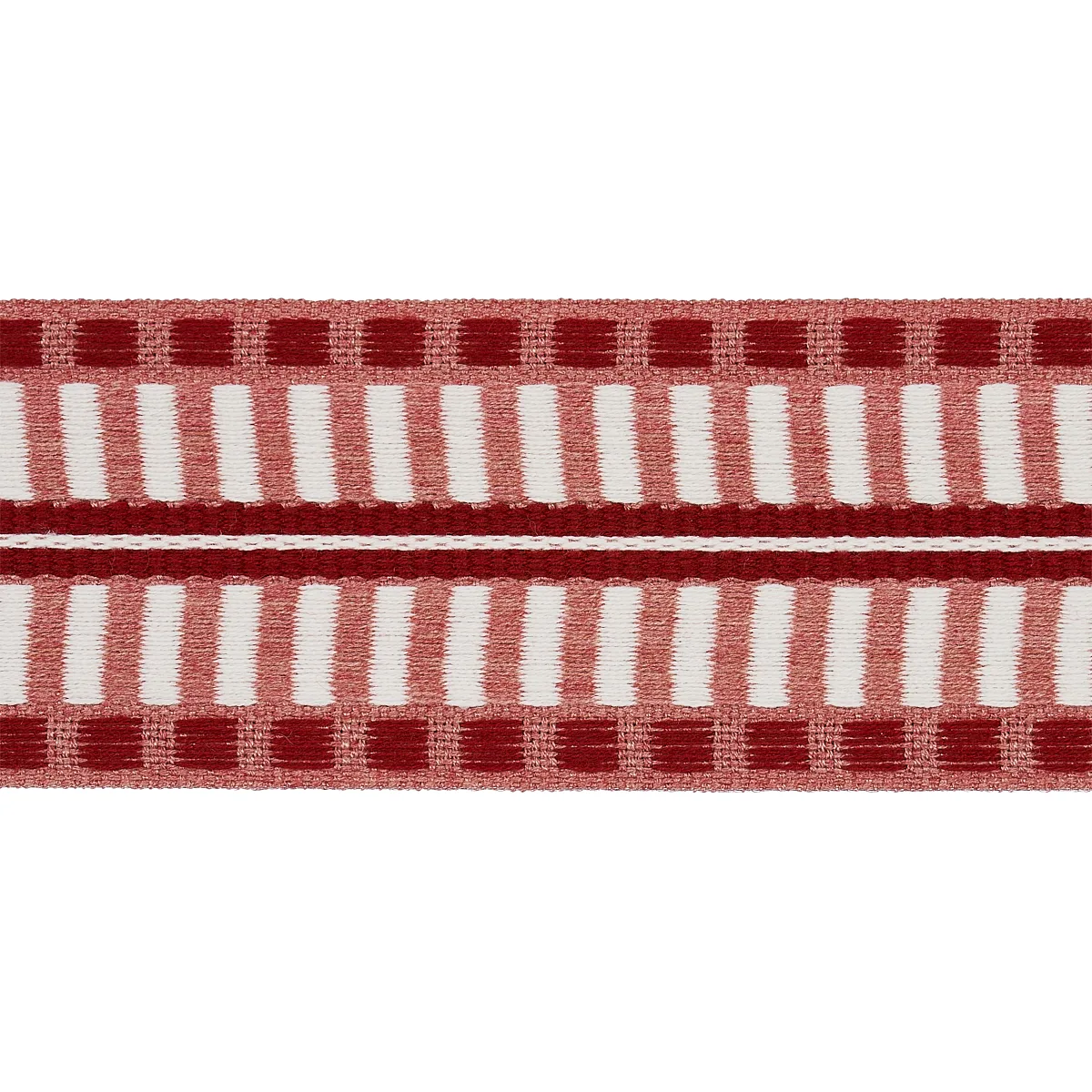 Schumacher Jacobsen Tape Indoor/Outdoor trim in Rose (73634)
