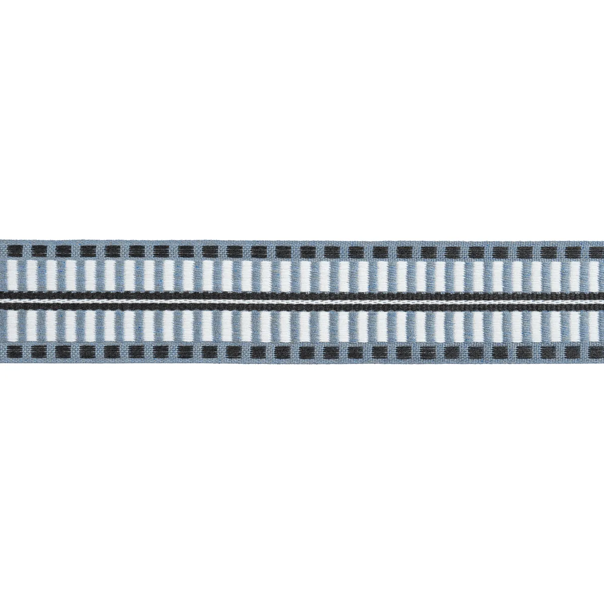 Schumacher Jacobsen Tape Indoor/Outdoor trim in Slate (73637)