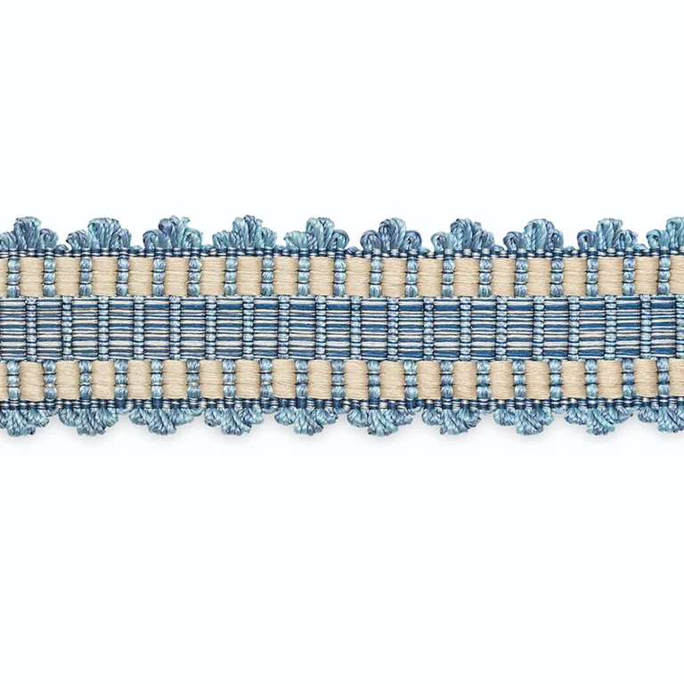 Schumacher Jacqueline Braid trim in Hydrangea/Champagne (B185-3)