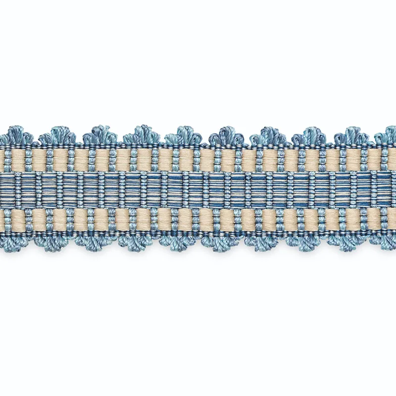 Schumacher Jacqueline Braid trim in Hydrangea/Champagne (B185-3)
