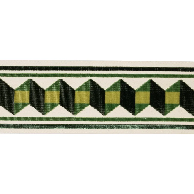 Schumacher Jilly Velvet Tape trim in Pear Green (87462)