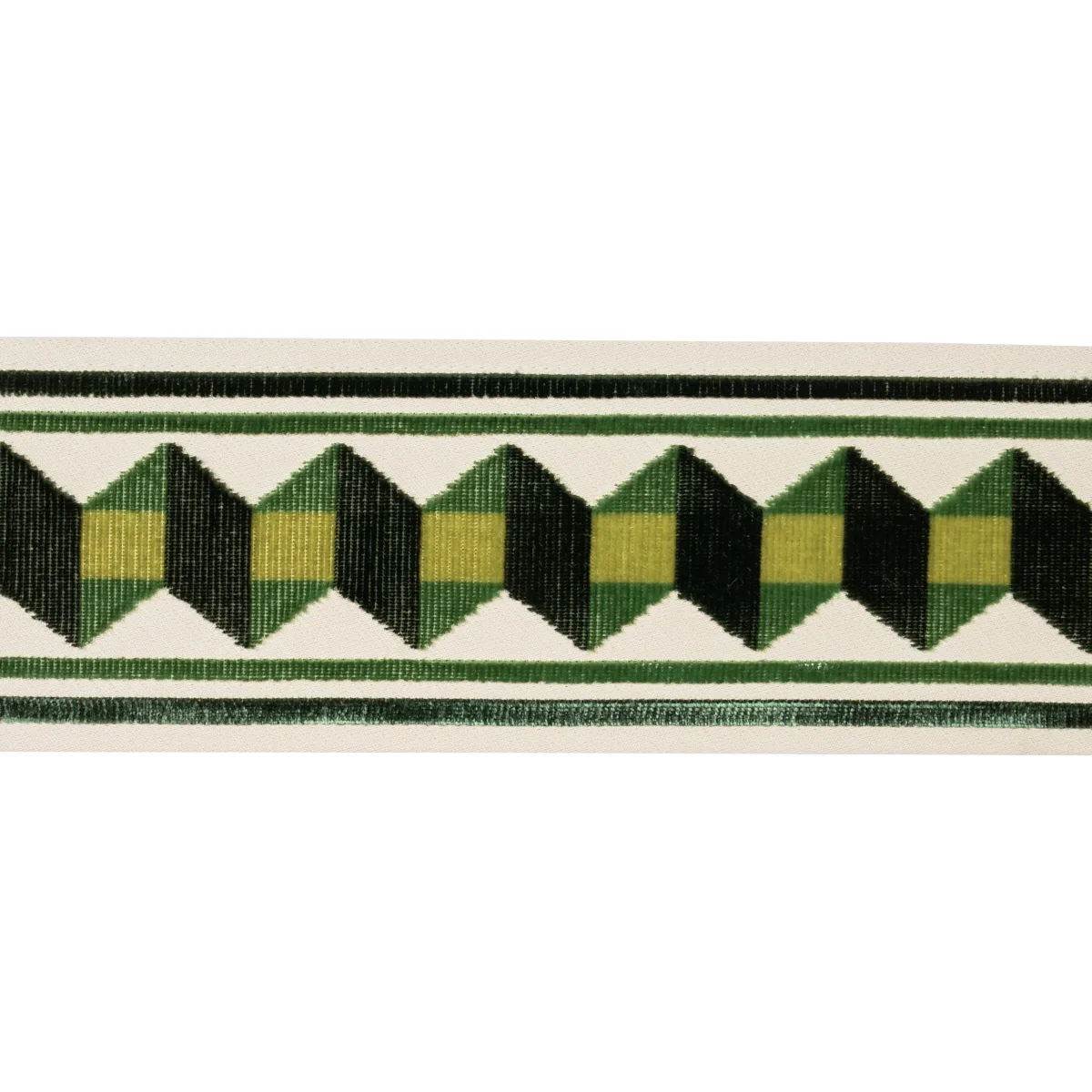 Schumacher Jilly Velvet Tape trim in Pear Green (87462)
