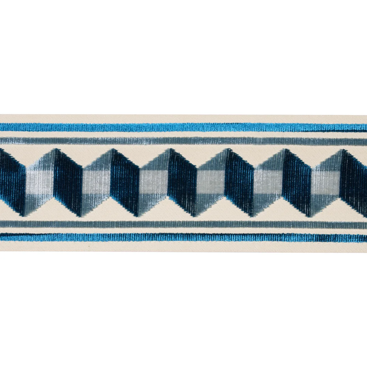Schumacher Jilly Velvet Tape trim in Staffordshire Blue (87460)