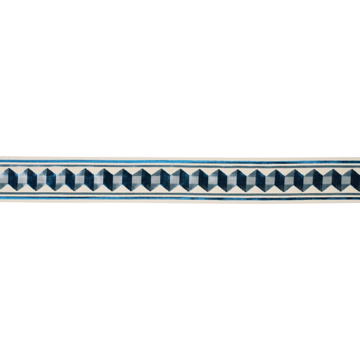 Schumacher Jilly Velvet Tape trim in Staffordshire Blue (87460)