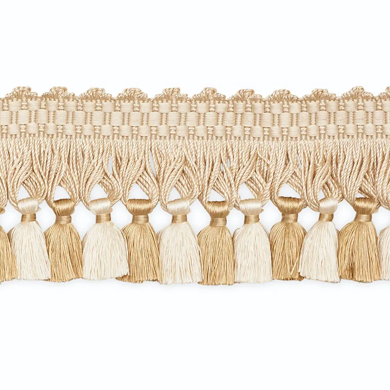 Schumacher Johanna Tassel Fringe trim in Oatmeal/Eggshell (TF1054-2)