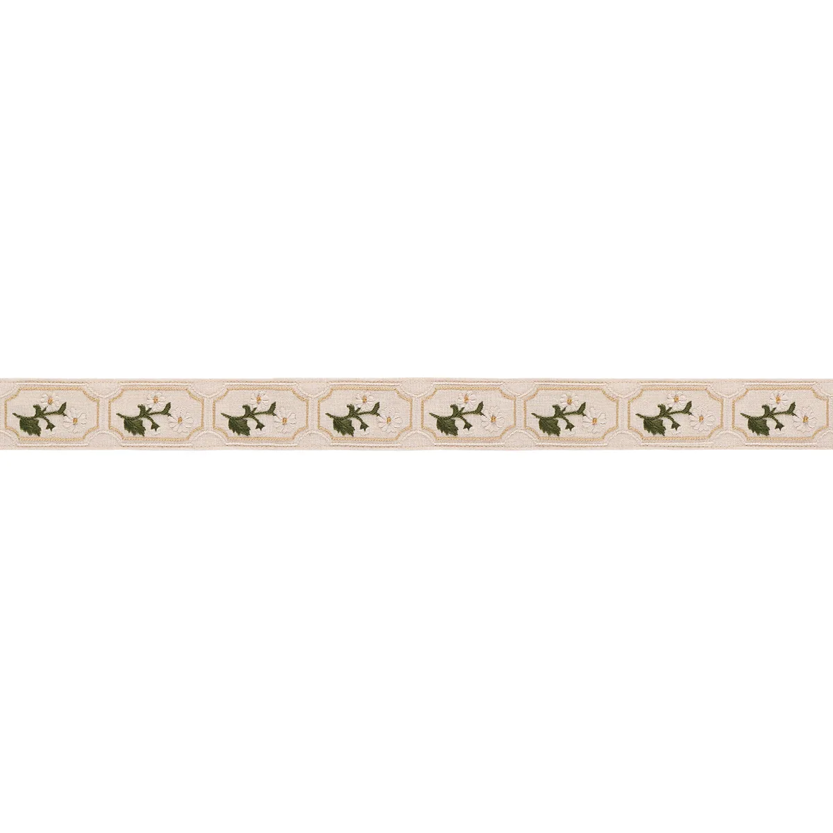 Schumacher Jolie Hand Embroidered Tape trim in Neutral (86300)