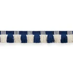 75360 | Juno Fringe - Cobalt & Ivory Schumacher Juno Fringe trim in Cobalt & Ivory (75360)