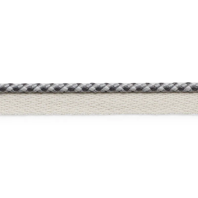 Schumacher Keaton Lip Cord Indoor/Outdoor trim in Charcoal (74906)