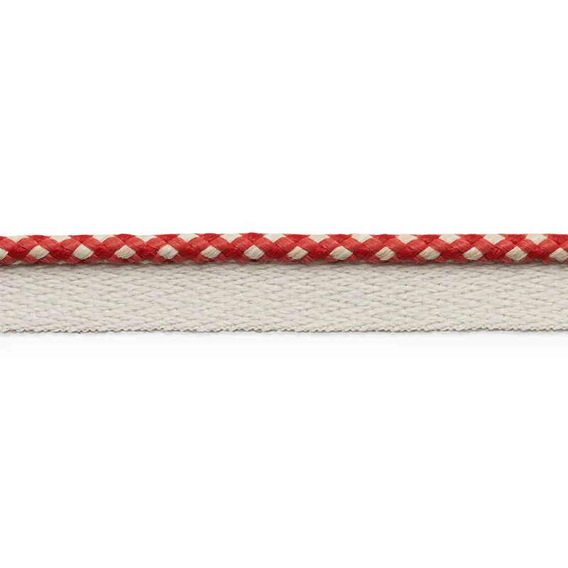 Schumacher Keaton Lip Cord Indoor/Outdoor trim in Red (74905)