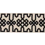 Schumacher Knotted Trellis Tape trim in Black on Unbleached (80880)