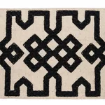 Schumacher Knotted Trellis Tape trim in Black on Unbleached (80880)