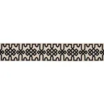 Schumacher Knotted Trellis Tape trim in Black on Unbleached (80880)
