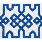 Schumacher Knotted Trellis Tape trim in Blue on White (80883)