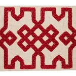 80881 | Knotted Trellis Tape - Crimson on Unbleached Schumacher Knotted Trellis Tape trim in Crimson on Unbleached (80881)