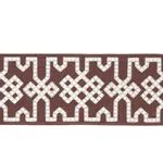 80886 | Knotted Trellis Tape - Grey on Brown Schumacher Knotted Trellis Tape trim in Grey on Brown (80886)