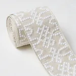 Schumacher Knotted Trellis Tape trim in Grey on Neutral (80885)