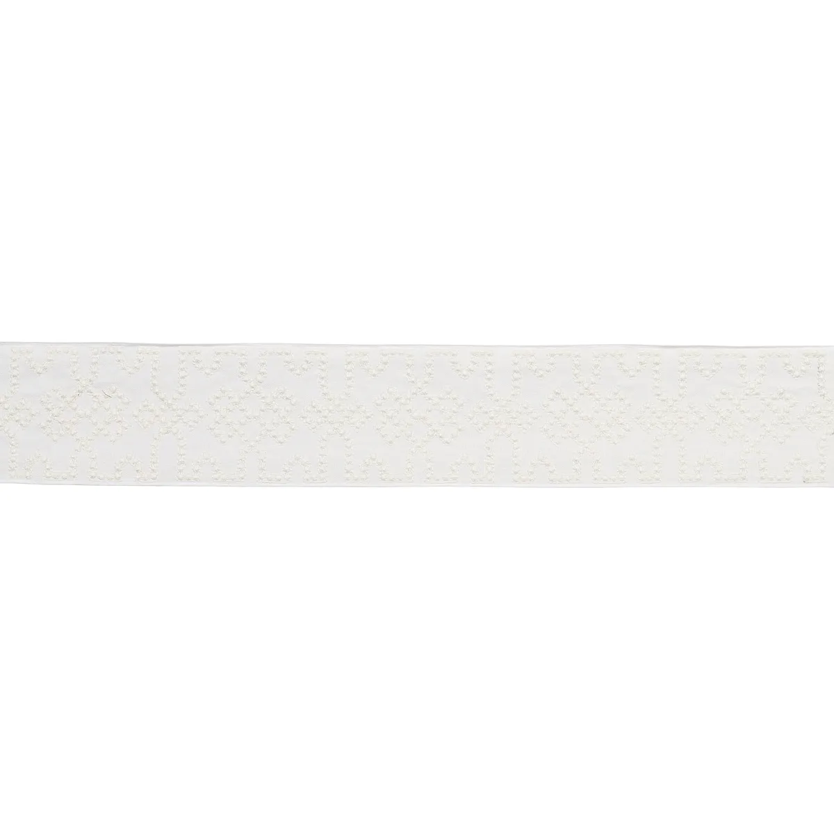 Schumacher Knotted Trellis Tape trim in White on White (80884)