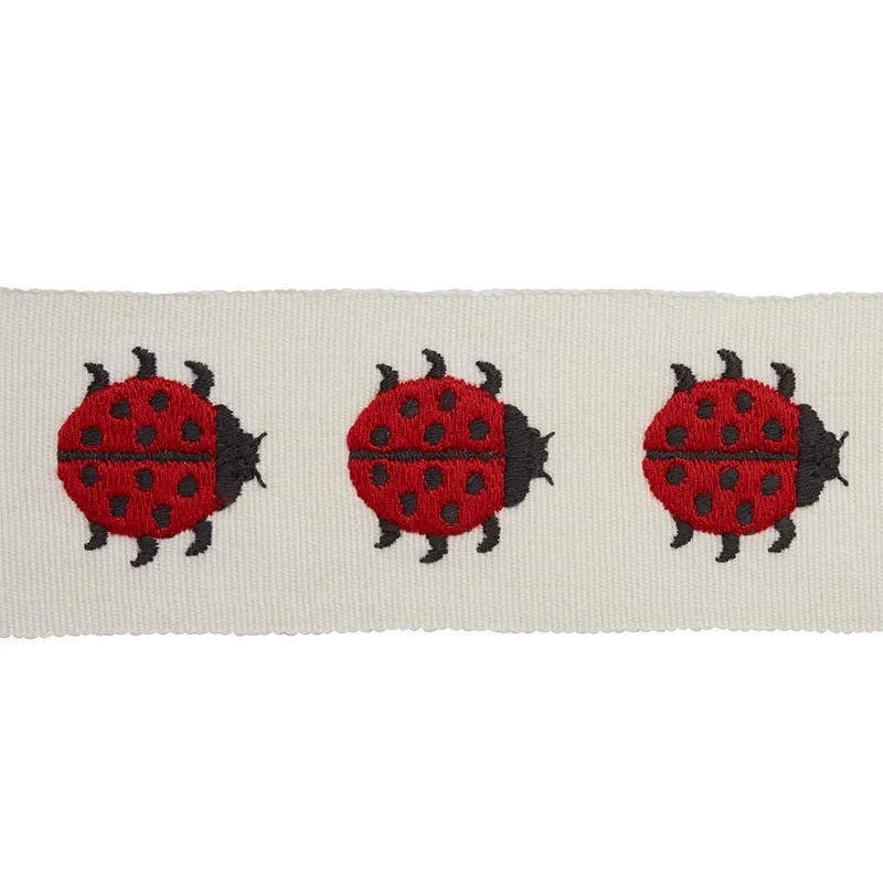 Schumacher Ladybird Tape trim in Red & Ivory (77390)