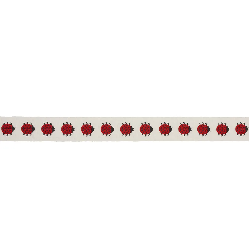 Schumacher Ladybird Tape trim in Red & Ivory (77390)