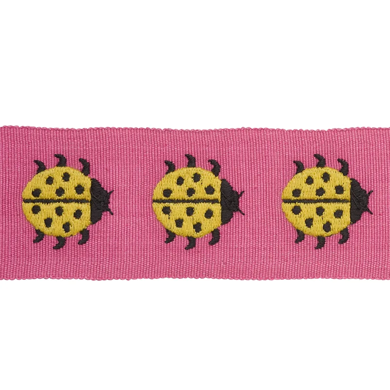 Schumacher Ladybird Tape trim in Yellow & Pink (77391)