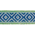 77461 | Larson Handwoven Tape - Blue & Green Schumacher Larson Handwoven Tape trim in Blue & Green (77461)
