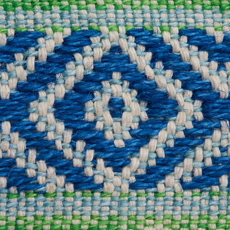 77461 | Larson Handwoven Tape - Blue & Green Schumacher Larson Handwoven Tape trim in Blue & Green (77461)