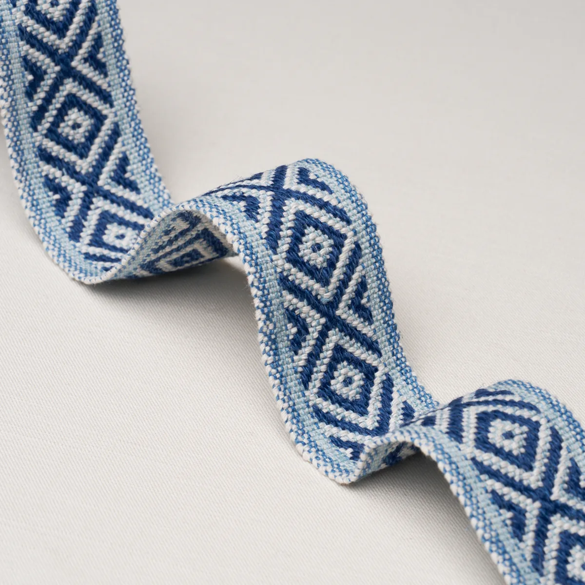 Schumacher Larson Handwoven Tape trim in Indigo (77463)