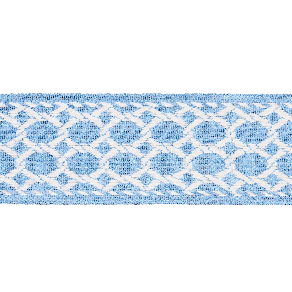 Schumacher Lattice Indoor/Outdoor Tape trim in Chambray (82821)