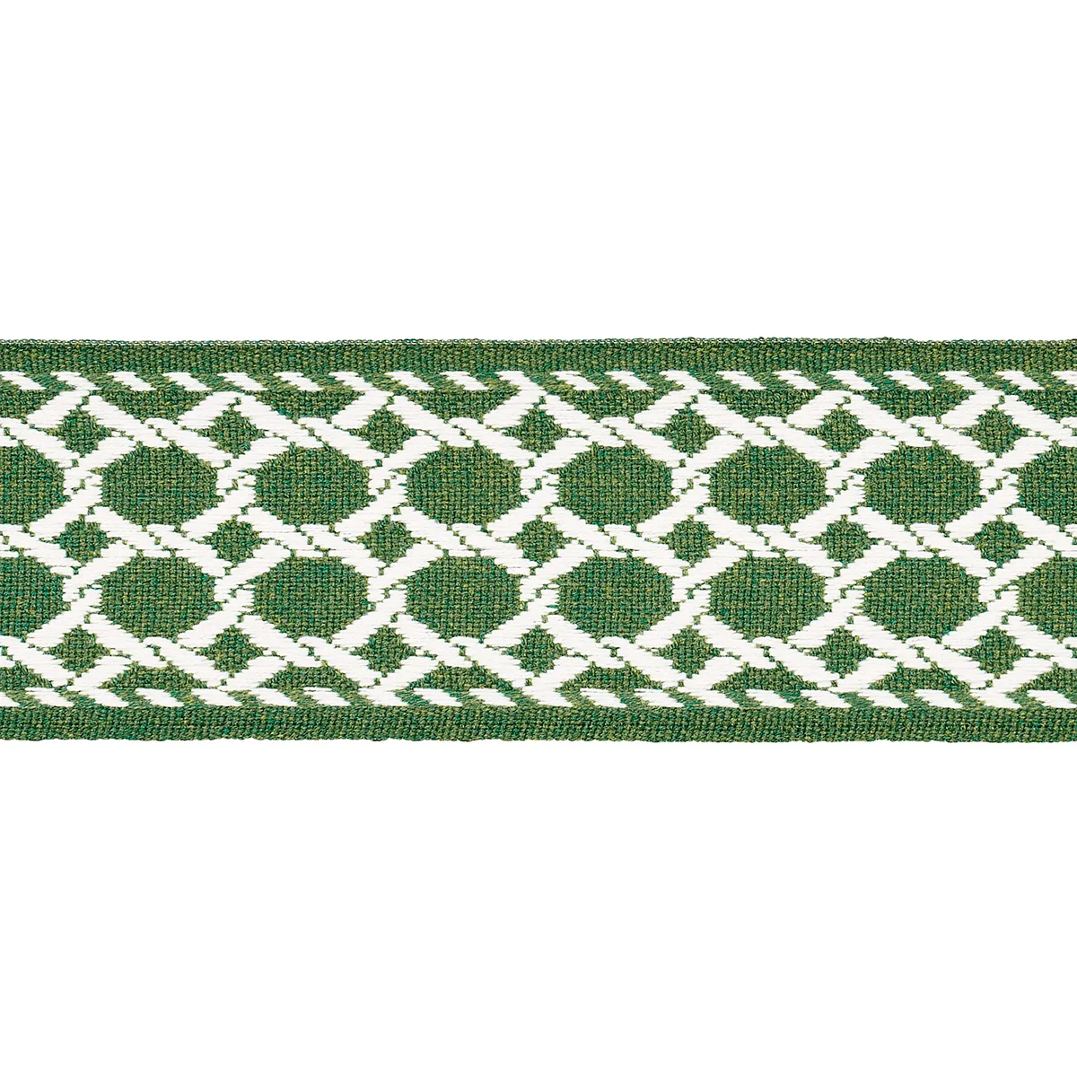 Schumacher Lattice Indoor/Outdoor Tape trim in Green (82822)