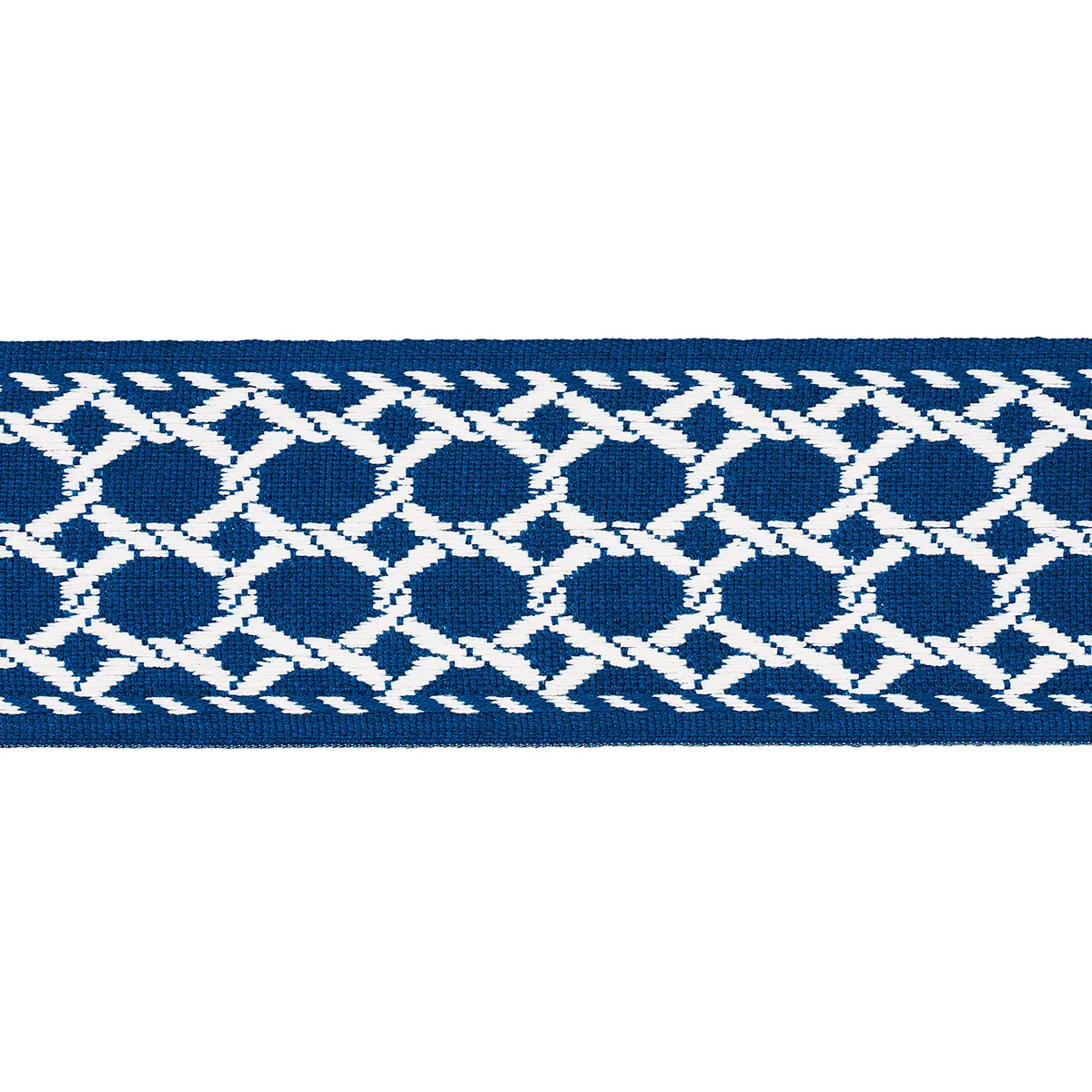 Schumacher Lattice Indoor/Outdoor Tape trim in Navy (82820)