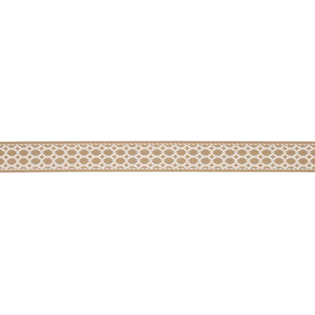Schumacher Lattice Indoor/Outdoor Tape trim in Sand (82823)