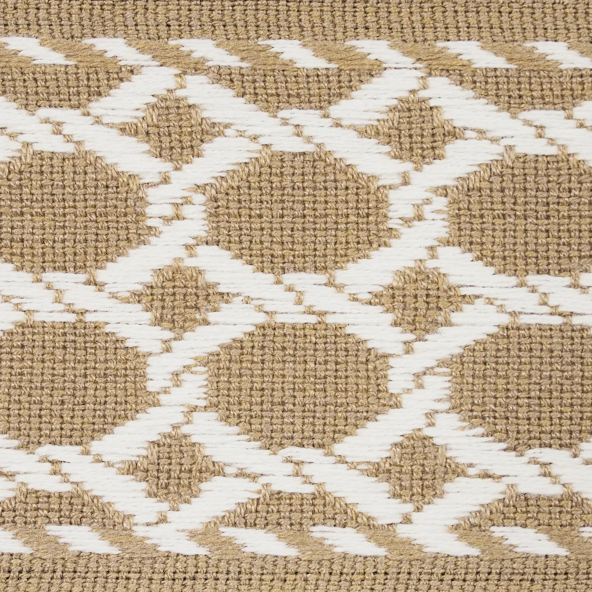 Schumacher Lattice Indoor/Outdoor Tape trim in Sand (82823)