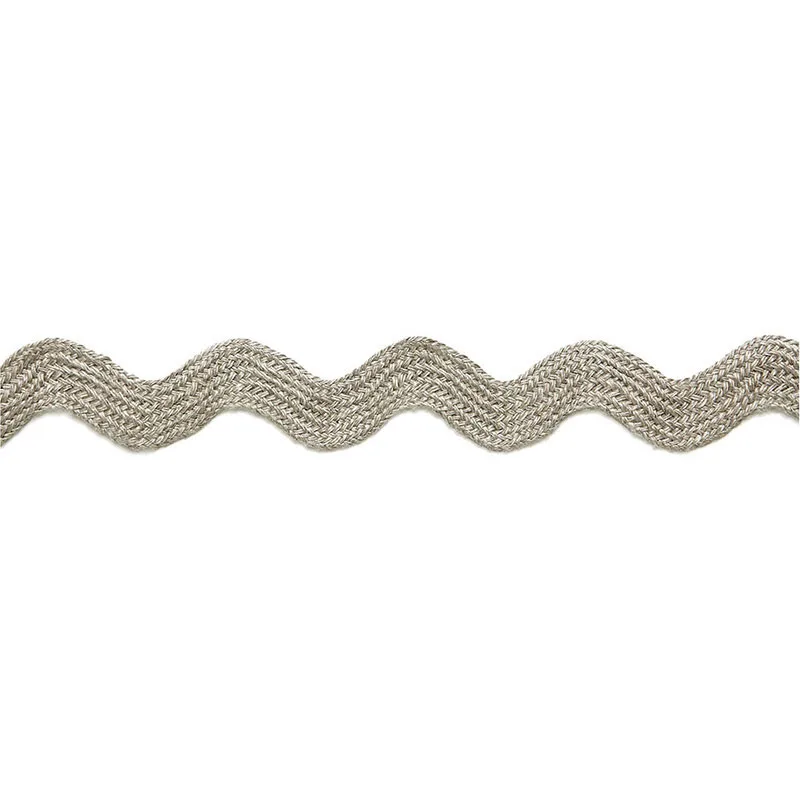 Schumacher Laurent Linen Rickrack trim in String (65470)
