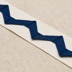 82241 | Lazare Appliqué Tape - Navy on Ivory Schumacher Lazare Appliqué Tape trim in Navy on Ivory (82241)