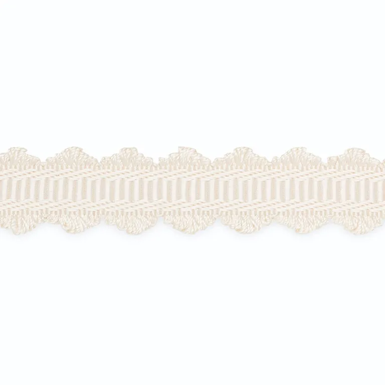 Schumacher Leah Double Scalloped Braid trim in Blanc (B153-1)