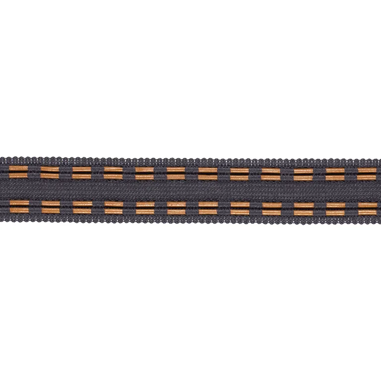 Schumacher Leather Cord Tape trim in Charcoal (86381)