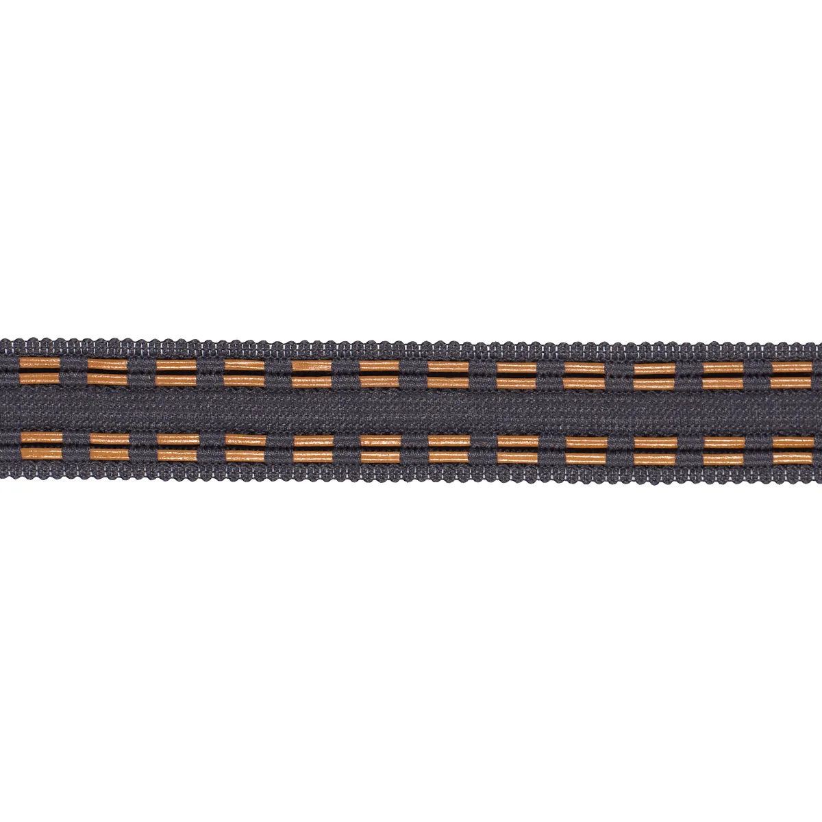 Schumacher Leather Cord Tape trim in Charcoal (86381)