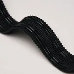 Schumacher Leather Cord Tape trim in Noir (86380)