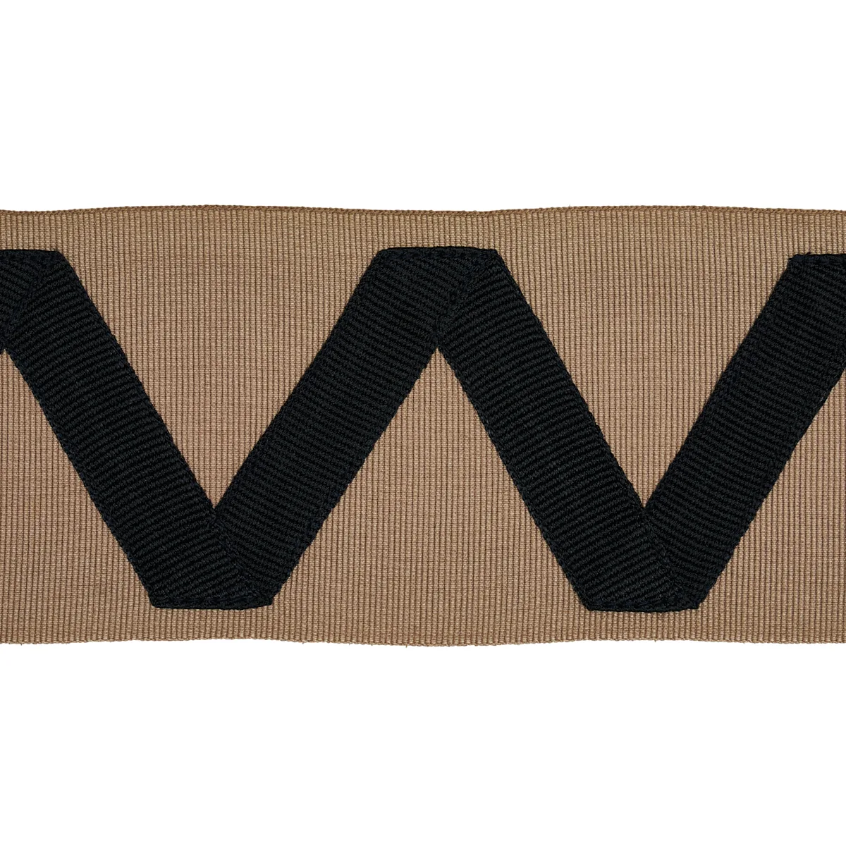 Schumacher Legere Appliqué Tape trim in Black on Sand (80870)