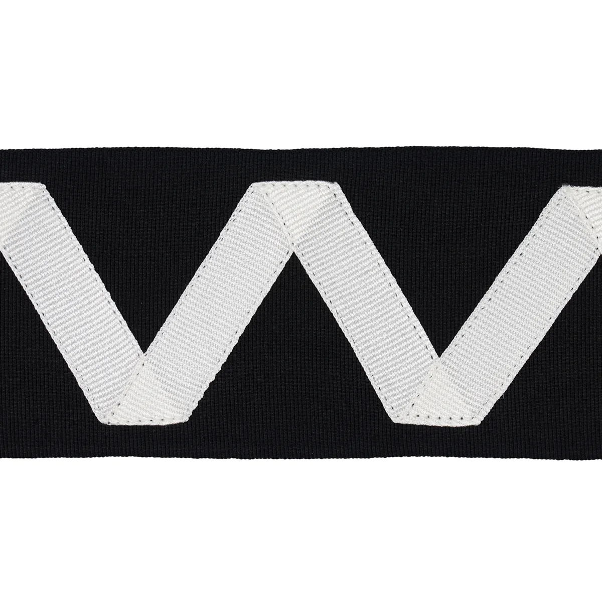 Schumacher Legere Appliqué Tape trim in Ivory on Black (80871)