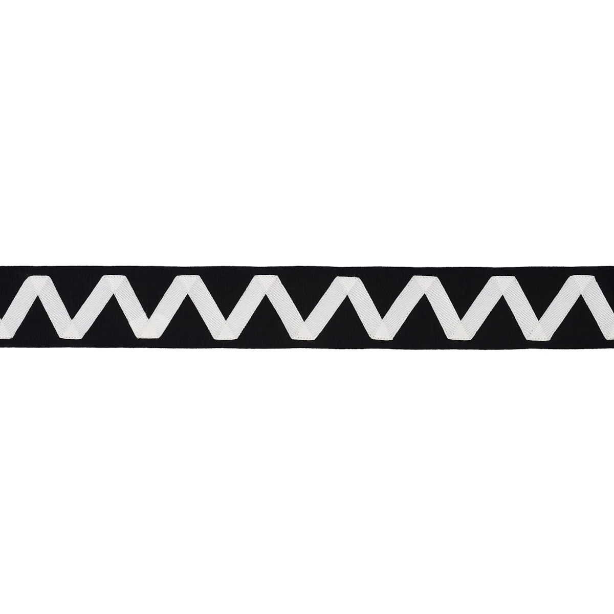 Schumacher Legere Appliqué Tape trim in Ivory on Black (80871)