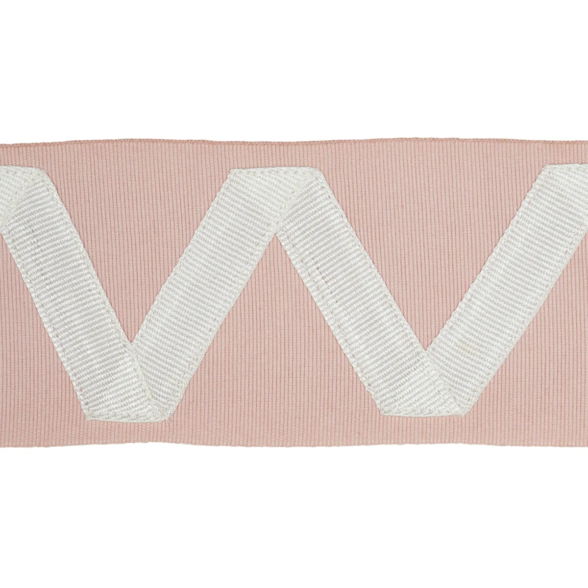 Schumacher Legere Appliqué Tape trim in Ivory on Blush (80874)