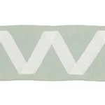 80872 | Legere Appliqué Tape - Ivory on Seaglass Schumacher Legere Appliqué Tape trim in Ivory on Seaglass (80872)