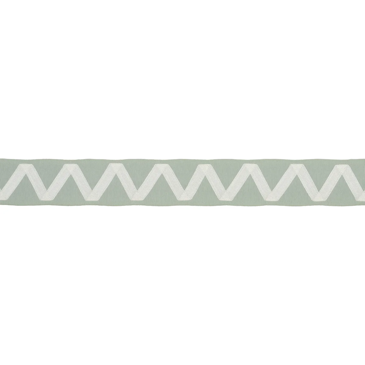 Schumacher Legere Appliqué Tape trim in Ivory on Seaglass (80872)
