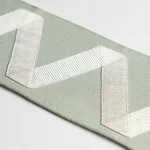 80872 | Legere Appliqué Tape - Ivory on Seaglass Schumacher Legere Appliqué Tape trim in Ivory on Seaglass (80872)