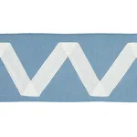 80873 | Legere Appliqué Tape - Ivory on Sky Schumacher Legere Appliqué Tape trim in Ivory on Sky (80873)