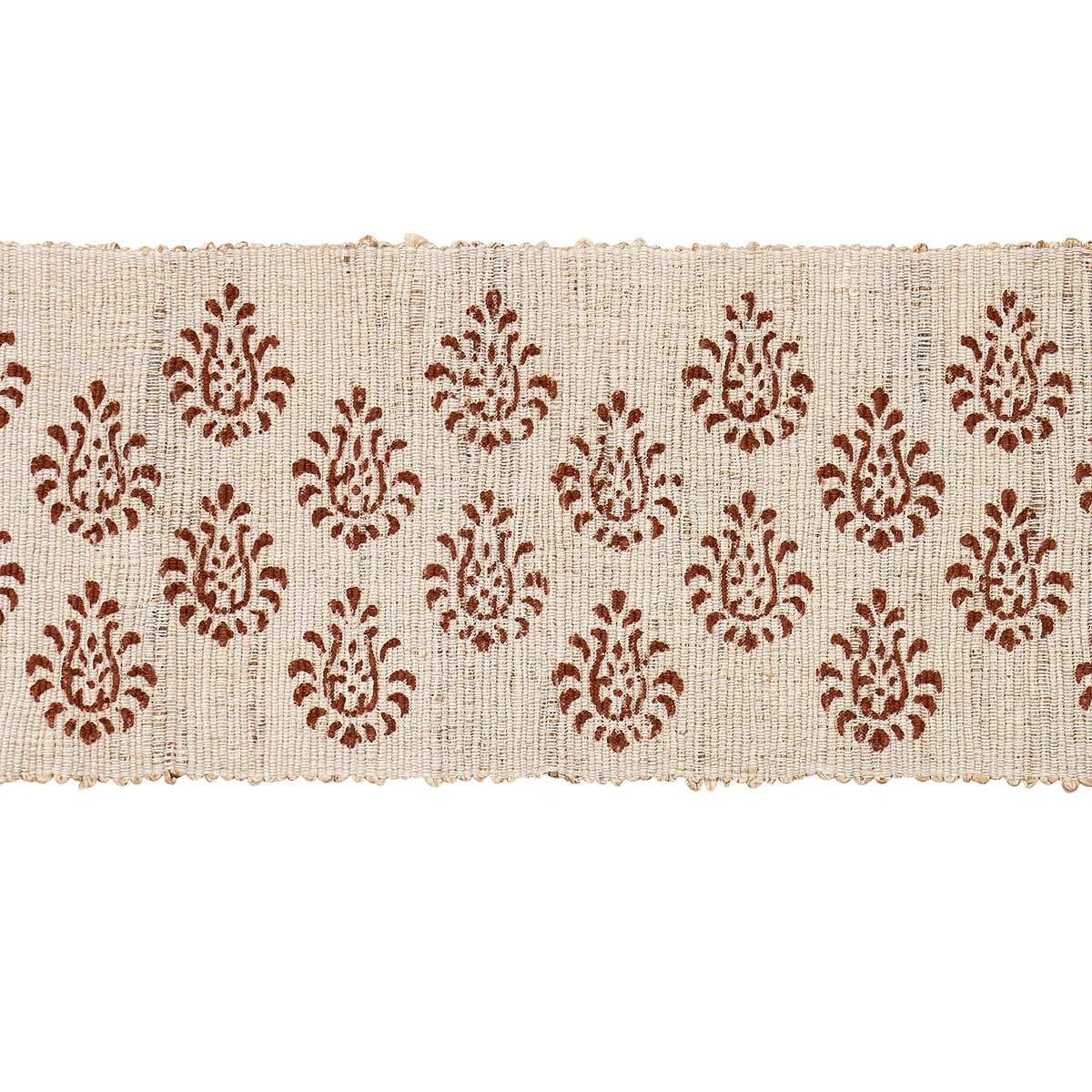 Schumacher Leila Hand-Block Matka Tape trim in Sienna (82131)