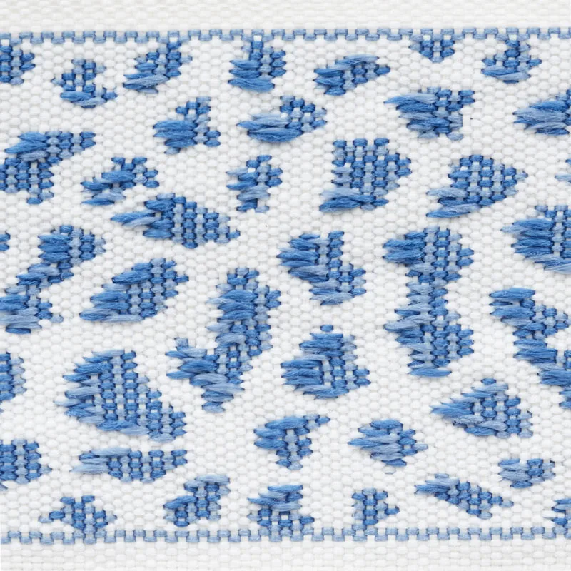 75850 | Leopard Tape - Blue Schumacher Leopard Tape trim in Blue (75850)